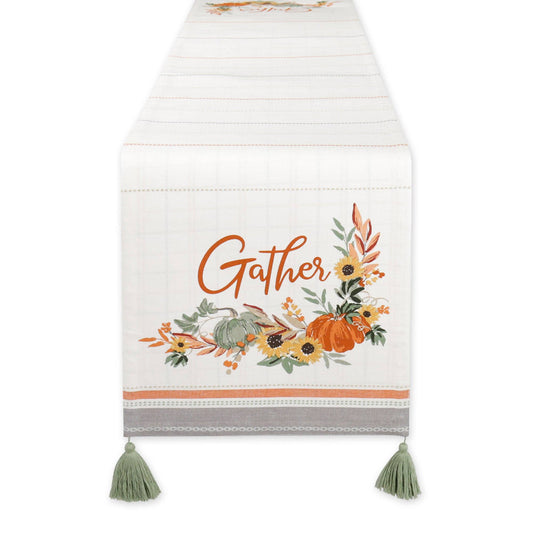 Gather Fall Squash Embellished Table Runner